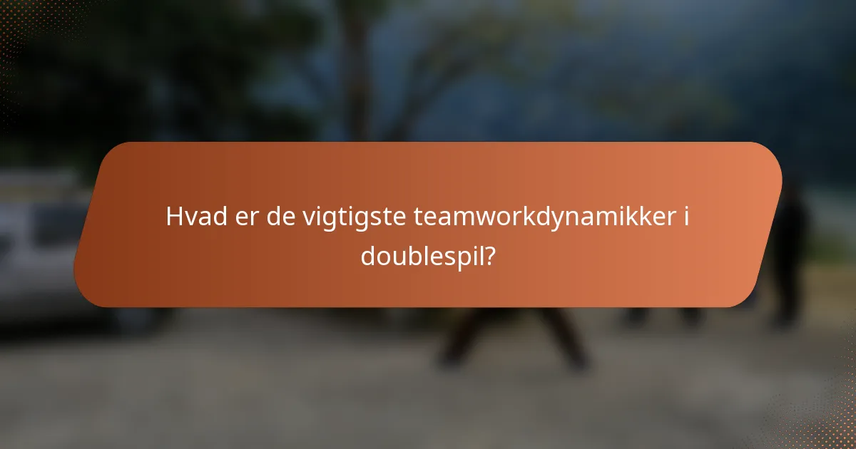 Hvad er de vigtigste teamworkdynamikker i doublespil?